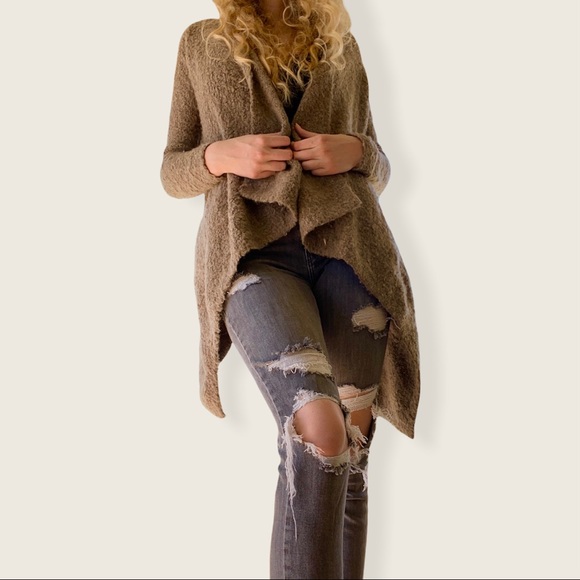 Joie High Low Flowy Cardigan Sweater Tan XS - Picture 3 of 8